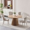 Racxily Wooden Dining Table, Extendable Oval Design and Slatted Table Legs, Tea Table or Office Desk - 3 of 4
