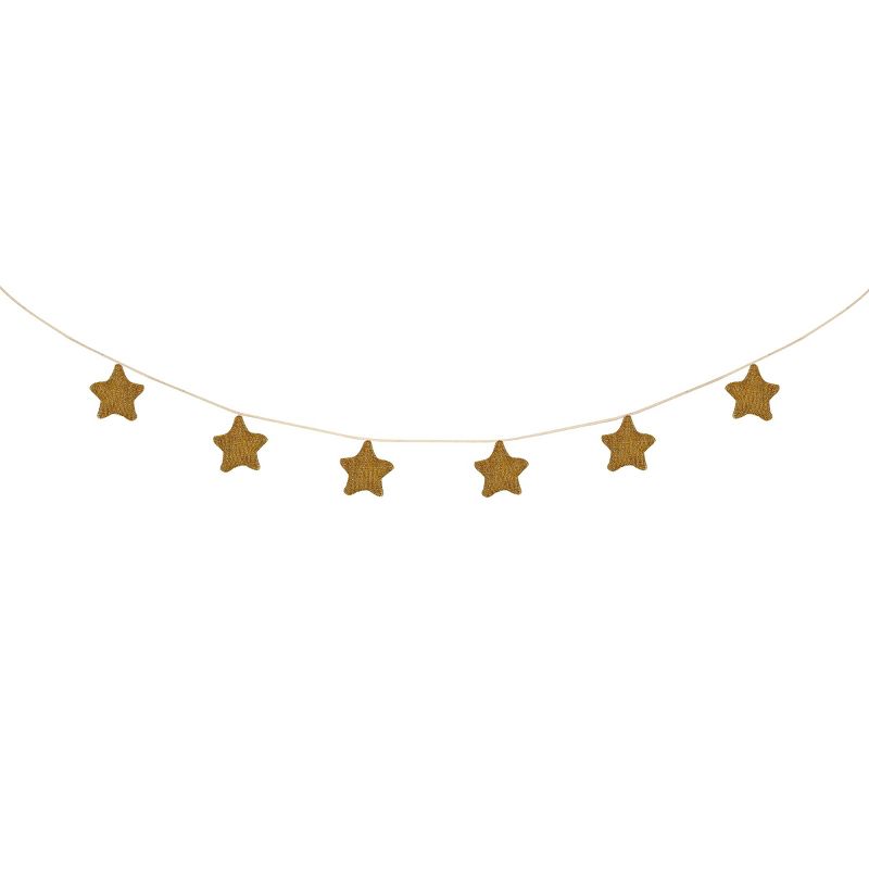 Meri Meri Gold Knitted Star Garland (12' with excess cord - Pack of 1), 4 of 7