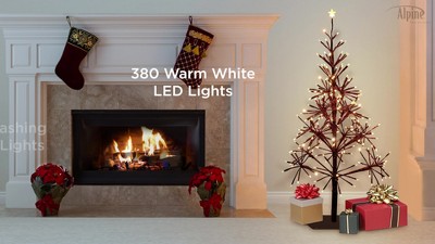 Alpine Red 53" Outdoor Christmas Tree with LED Lights