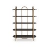 Signature Design by Ashley Brentmour 72" Modern Bookcase with 5 Shelves - Brown Wood & Gold Metal Frame - 3 of 4