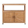 Okak Storage Cabinet with Potting Bench, Kitchen Cabinet with 2 Doors and 2 Shelves, Bar Cabinet for Living Room, Dining Room, Kitchen, Light Brown - 3 of 4