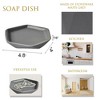 Evideco French Home Goods Geometric Stoneware Soap Dish, Diamond Design with Smooth Finish - Ideal for Kitchen & Bathroom Decor - 3 of 4