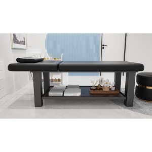 Dolonm 75" Beauty Salon Beauty Bed Modern Massage Bed,4"x4" Square Leg Iron Frame Structure , Adjustable Backrest ,Black - 1 of 4