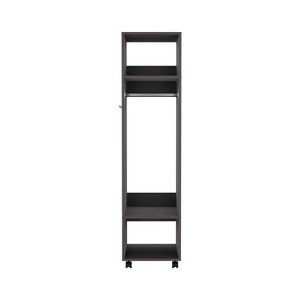 Chery Life 63" Tall Wardrove with Mirror, Three Shelves, Casters and Hanging Rod, Armoire, Bedroom Clothes Storage - 1 of 4