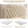 Full/Queen Size Canopy Bed Frame with Nailhead Decoration Headboard，Upholstered Bed Frame with Poles 4 Corner Bed Bracket - 4 of 4
