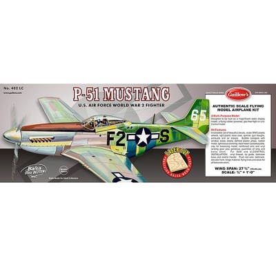 Guillow's P51 Mustang Laser Cut Model Kit, Yellow, Small