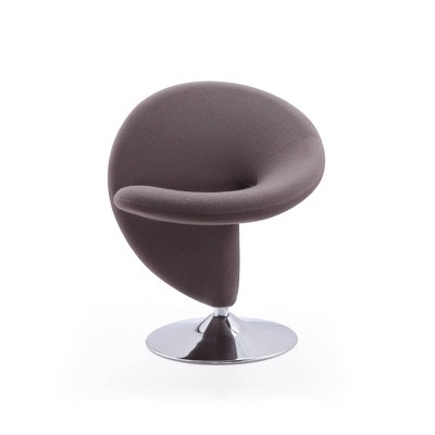 Set of 2 Gray Wool Swivel Accent Chairs with Metal Base