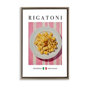 Stupell Industries Traditional Rigatoni Pasta Black Framed Floater Canvas Wall Art - 1 of 4