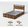 DOMETOUR Queen Bed Frame w/ 8 Drawers, LED Headboard w/ Charging, Metal Platform, No Box Spring, Noise-Free, Stable & Solid, Brown - 4 of 4