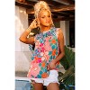 I AM A FASHION JUNKY Pink Floral Print Boho Sleeveless Blouse Pink XL - 4 of 4