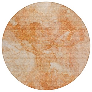 Salmon Peach And Ivory Nautical Washable Indoor Outdoor Area Rug - 1 of 4