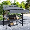 Aghana Digitals Dark Gray Outdoor Grill Gazebo with Adjustable Awning, Double-Top Design, 2 Side - 2 of 4