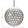 Storied Home Capiz Honeycomb Globe Pendant Light Capiz White Seashells - 2 of 4