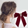 Unique Bargains Elegant Camellia Butterfly Bow Duckbill Hair Clips Wine Red 1 Pc - 2 of 4
