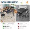 Kids 3-Pc Folding Table & Chairs Set, Toddler Activity/Dining Set for Home & Classroom,Black - 3 of 4