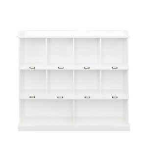 TIRAMISUBEST 10-Shelf Bookcase & Buffet Cabinet in White - Modern Storage Sideboard for Living Room or Dining Room - 1 of 4