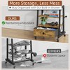 Itopfox Rolling TV Stand with Wheels and Mount & Fabric Drawer - Entertainment Center with Power Outlet for Bedroom, Living Room - Rustic Brown - 4 of 4