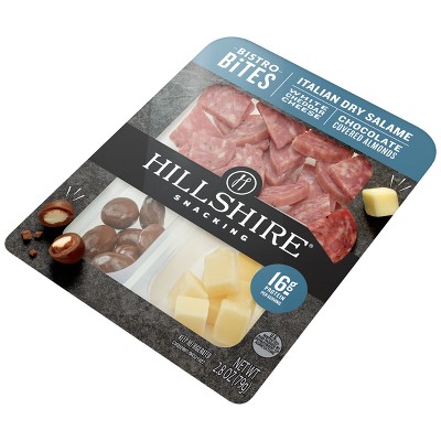 Hillshire Farm Snacking Bistro Bites with Italian Dry Salami, White Cheddar &#38; Chocolate Almonds - 2.8oz