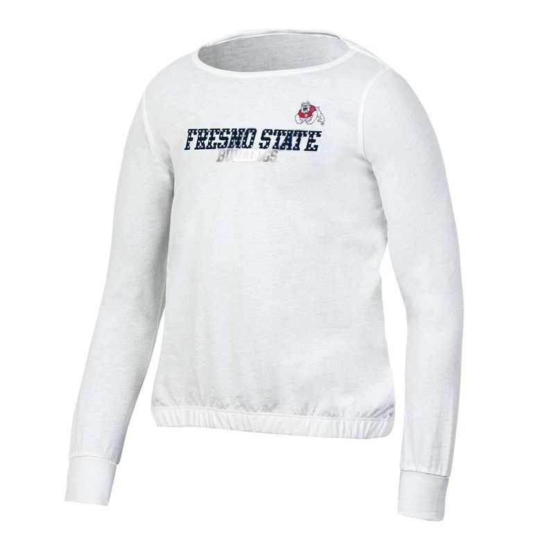 NCAA Fresno State Bulldogs Girls&#39; White Long Sleeve T-Shirt, 1 of 4