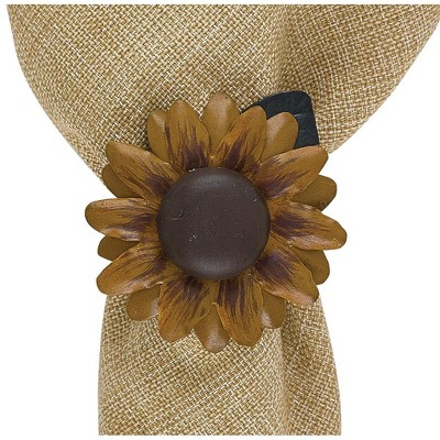 Park Designs Sunflower Napkin Ring Set - Yellow