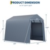 Heavy Duty Storage Shed, Waterproof Tarp with Ventilated Zipper Door for Motorcycle, Bike, Garden Tools - 3 of 4