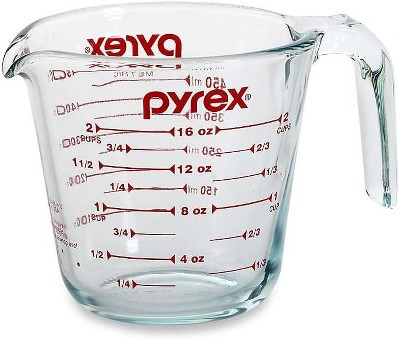 Pyrex Prepware 6001075 2-cup Measuring Cup, Red Graphics, Clear