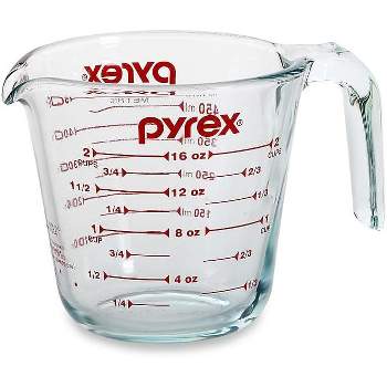 Pyrex Prepware 6001075 2-cup Measuring Cup, Red Graphics, Clear