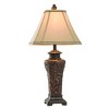 Zoey Table Lamp Crimson Finish - StyleCraft: Polyresin Base, Beige Polyester Shade, UL Listed, 3-Way Switch - 2 of 4