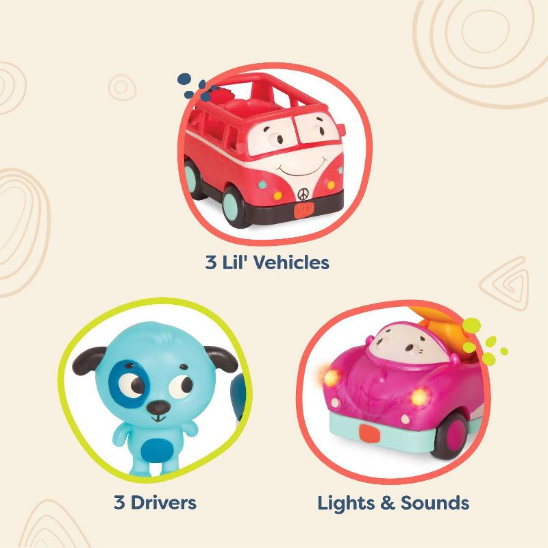 B. toys Light Up Cars 3 pack - Lolo, Woofer, Jax, 6 of 12