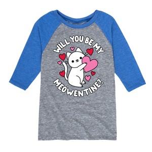 Boys' - Instant Message - Valentine's Day Be My Meowentine Raglan Graphic T-Shirt - 1 of 3