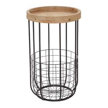 Industrial Metal Accent Table Black - Olivia & May