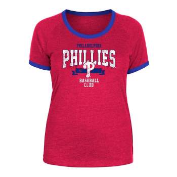 MLB Philadelphia Phillies Women's Heather Bi-Blend Ringer T-Shirt