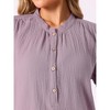 cheibear Women's Cotton Soft Short Sleeve V Neck Long Nightgown Loungewear - 4 of 4
