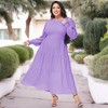 Anna-Kaci Women's Plus Size Casual Smocked Chest Round Neck Flowy Tiered Maxi Dress - 2 of 4