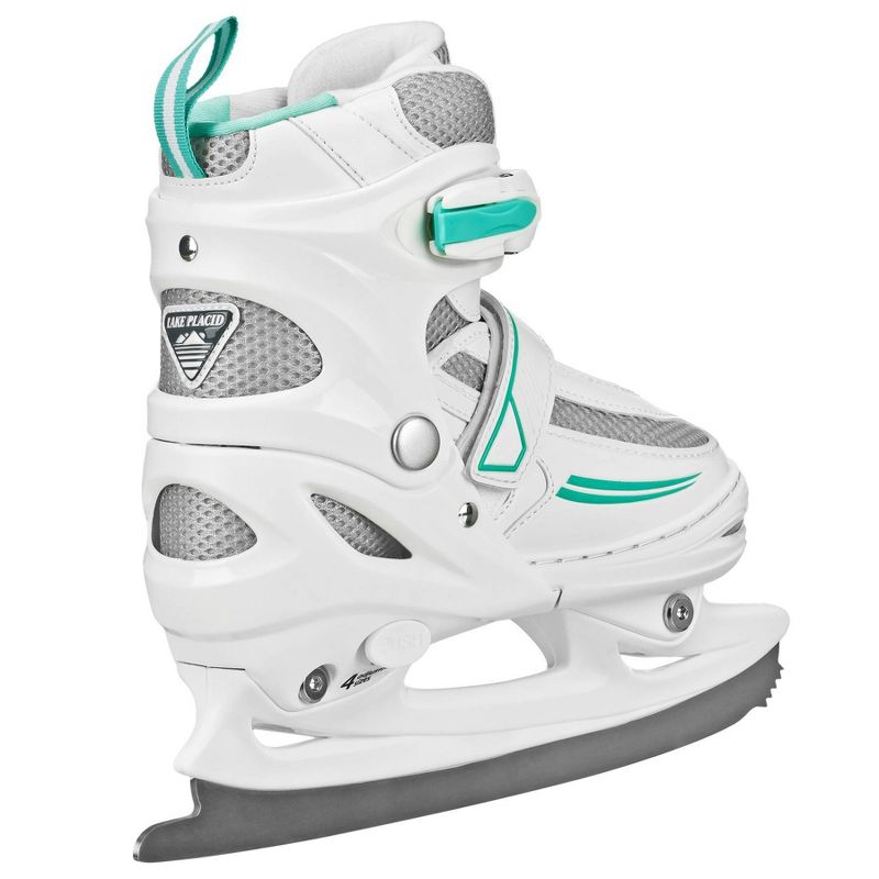 Lake Placid SUMMIT Adjustable Ice Skate White/Mint - S (10J-13), 3 of 7