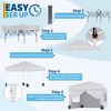 10x10 Pop Up Canopy with 4 Sidewalls-Waterproof Outdoor Portable Canopy Tent with Carry Bag, Stakes & Guy Lines-for Camping, Beach, Backyard - 2 of 4