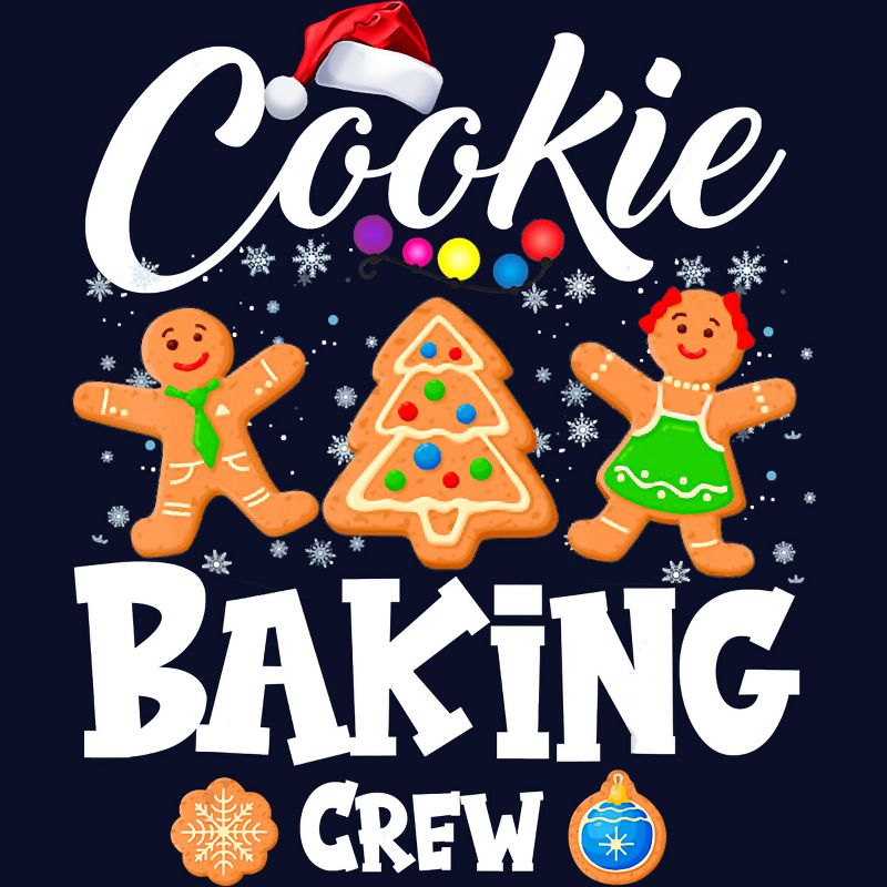 Junior's Design By Humans Cookie Baking Crew Christmas By NekoShop T-Shirt, 2 of 4