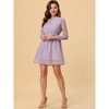 INSPIRE CHIC Women's Choker V Neck Vintage Flared Gilding Metallic Shiny Star A-Line Dress - 3 of 4