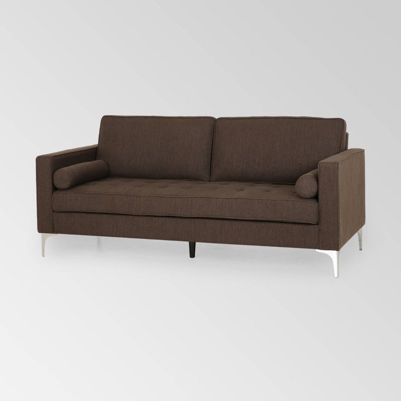 Portwall Contemporary Tufted Sofa Brown - Christopher Knight Home, 1 of 9