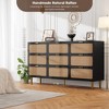 Rattan 9 Drawer Dressers for Bedroom, Tall Dresser with Deep Drawers, Large Chest of Drawers for Closet with Wide Top, Long Wooden Dresser - 4 of 4