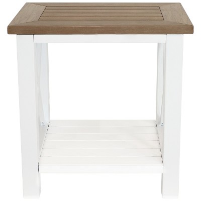 Rustic Charm 18" Metal and Polystyrene Multipurpose Side Table