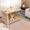 Costway 40” Heavy-duty Dog Crate Furniture with 2 Lockable Doors for Small Medium Breeds Natural/Brown - 2 of 4