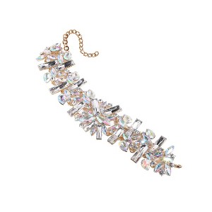 SOHI Women's Crystal Silver Chunky Crystal Choker Necklace - 1 of 4