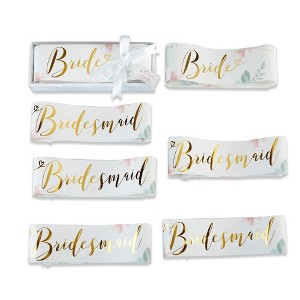 Kate Aspen Geometric Floral Bachelorette Sash Set (Set of 6) | 29115GG - 1 of 4