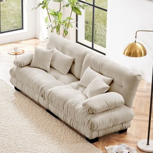 NicBex Couches for Living Room 2-Seater Sofa Cloud Couch Comfort Chenille Upholstered Sofa 2 Lumbar Pillows and 2 Throw Pillows for Bedroom - 1 of 4