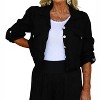 Women's Raw Edge Cropped Linen Jacket - Look Mode USA - 2 of 4