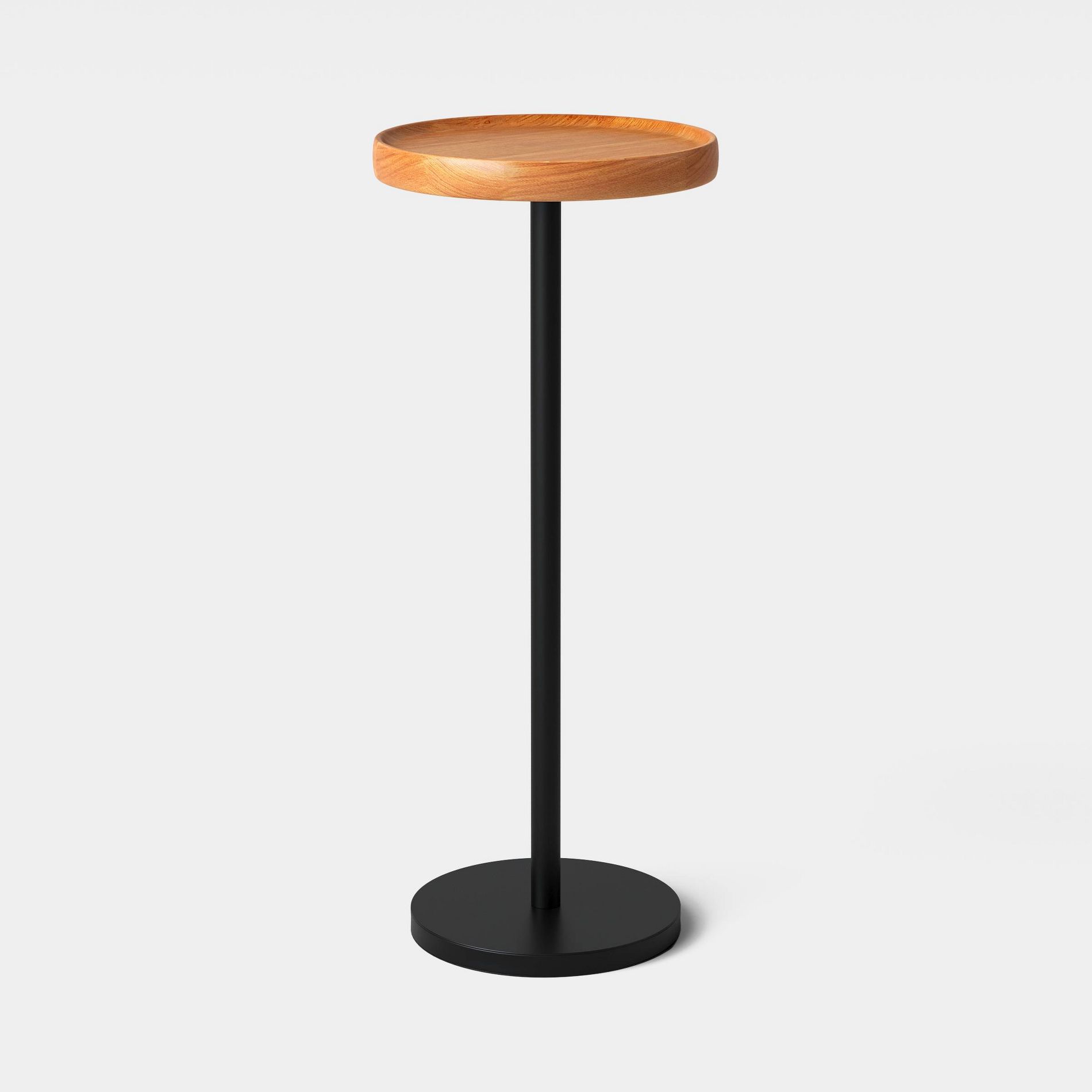 Metal and Wood Round Drink Table