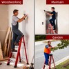 NAYSAYE Fiberglass Step Ladder Non Conductive Safety Ladder with Stable Feet for Home and Jobsite Use 330lb Capacity, Red, 17.7"*29.3"*41.3" - 2 of 4