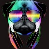 Men's Design By Humans Rainbow Disco Pug By clingcling T-Shirt - 2 of 4