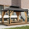Gazebo 10x12 FT, Garden Tent, Frame of Aluminum, Tin Roof Pavilion - 3 of 4
